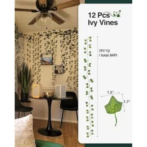JACKYLED Paquete de 12 guirnaldas de hiedra artificiales_5
