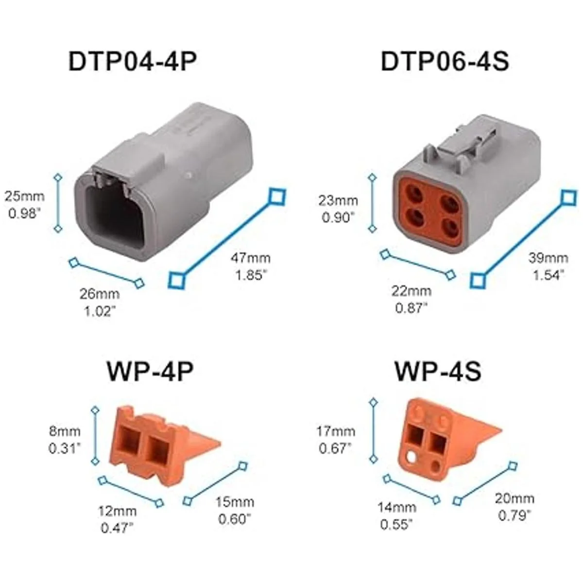 JRready ST6139 DTP Connector Kit 2 4 Pin Gray IP67_3
