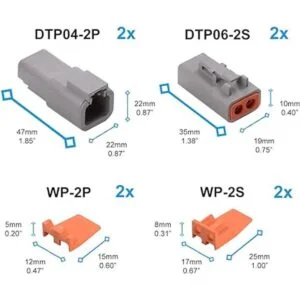 JRready DTP Connector Kit ST6138 2 Pin Gray Waterproof_2