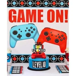 KAPOKKU Nivel 10th Cake Topper para videojuegos temáticos