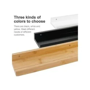 Estantes flotantes de bambú natural de YOYAI montado en la