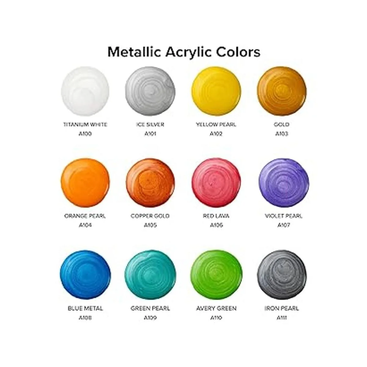 GenCrafts Juego de pintura acrílica metalizada para_2