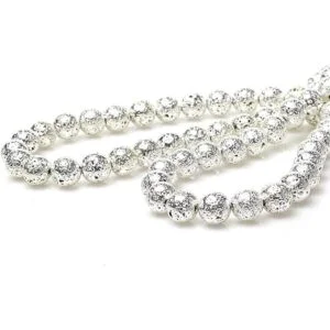 MJDCB Cuentas redondas sueltas de piedra volcánica natural_3