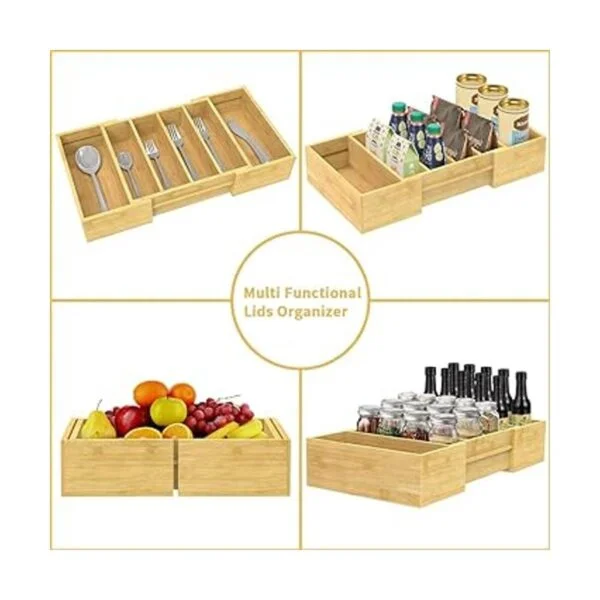 Organizador de tapa de contenedor de alimentos de bambú_5