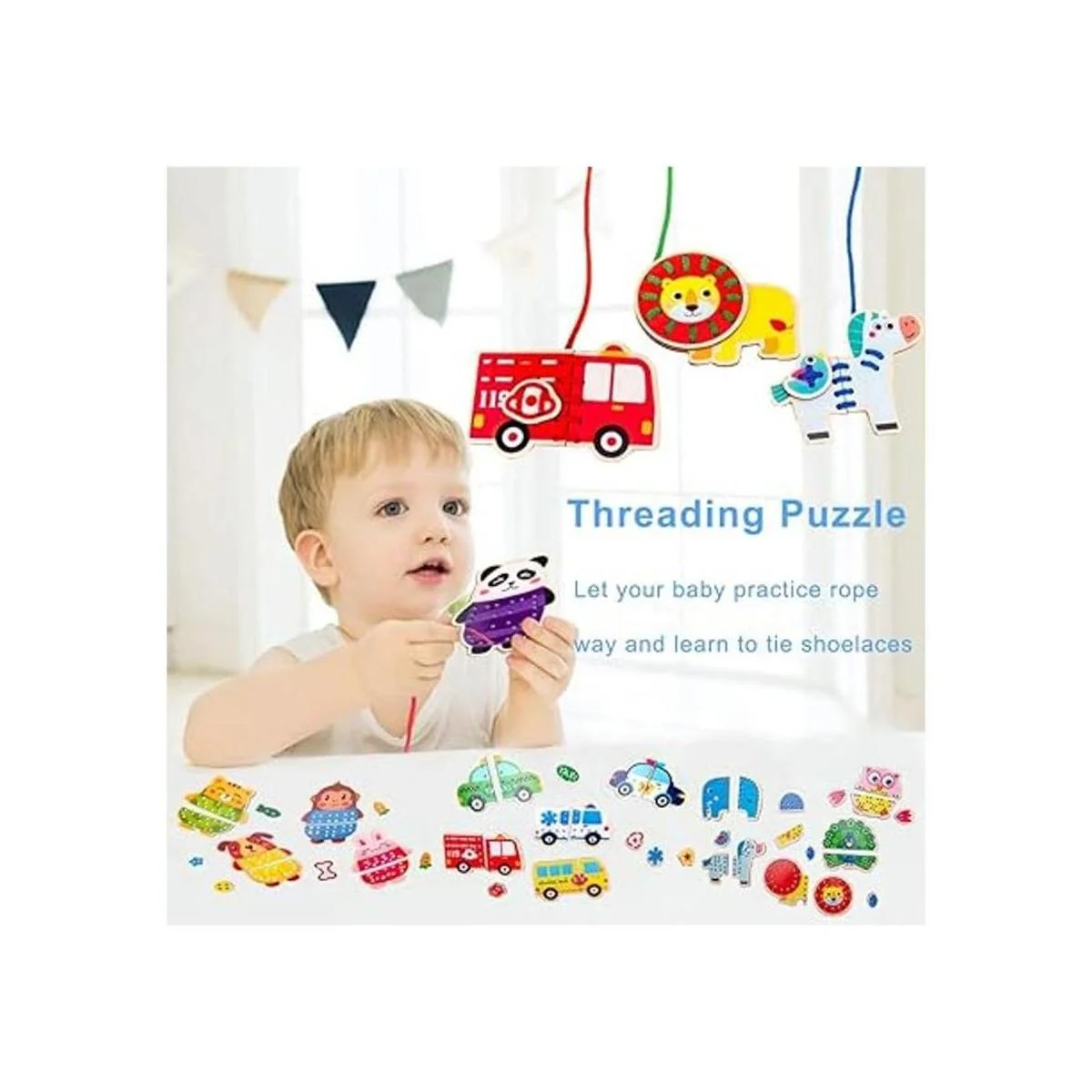 Paquete de 5 tarjetas de cordones de animales_4