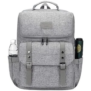 Mochila vintage de viaje para laptop con puerto de carga_2