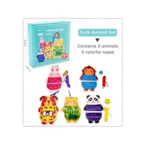 Paquete de 5 tarjetas de cordones de animales bloques de_4