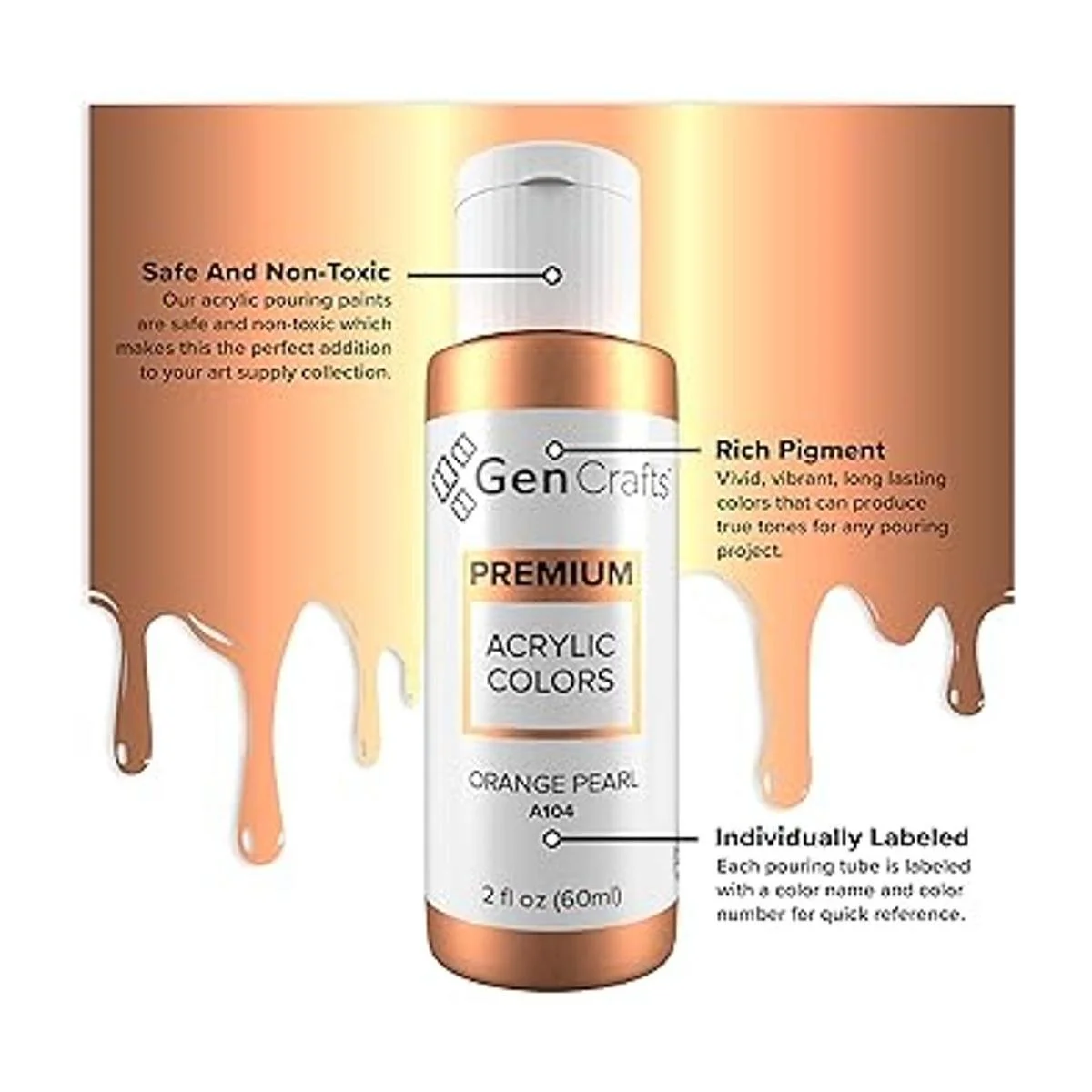 GenCrafts Juego de pintura acrílica metalizada para_4