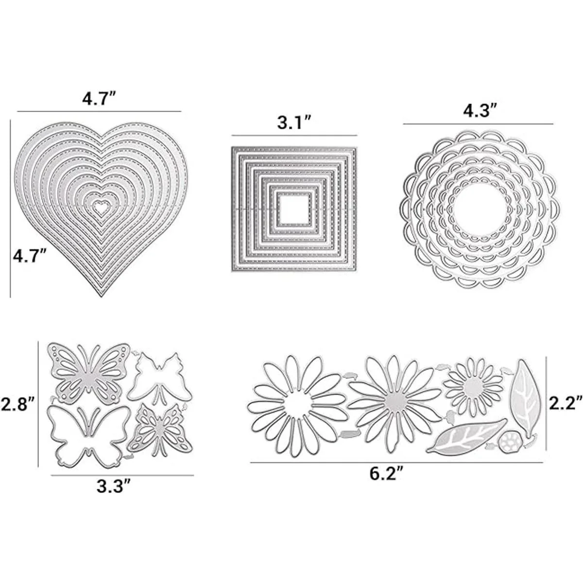 DailyTreasures Juego de 5 troqueles de corte 32 moldes_4