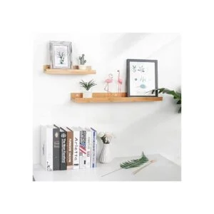 Estantes flotantes de bambú natural de YOYAI montado en la