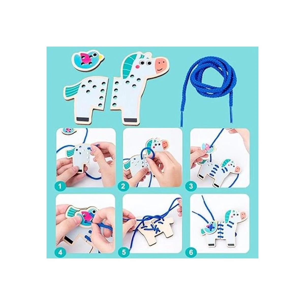 Paquete de 5 tarjetas de cordones de animales_2