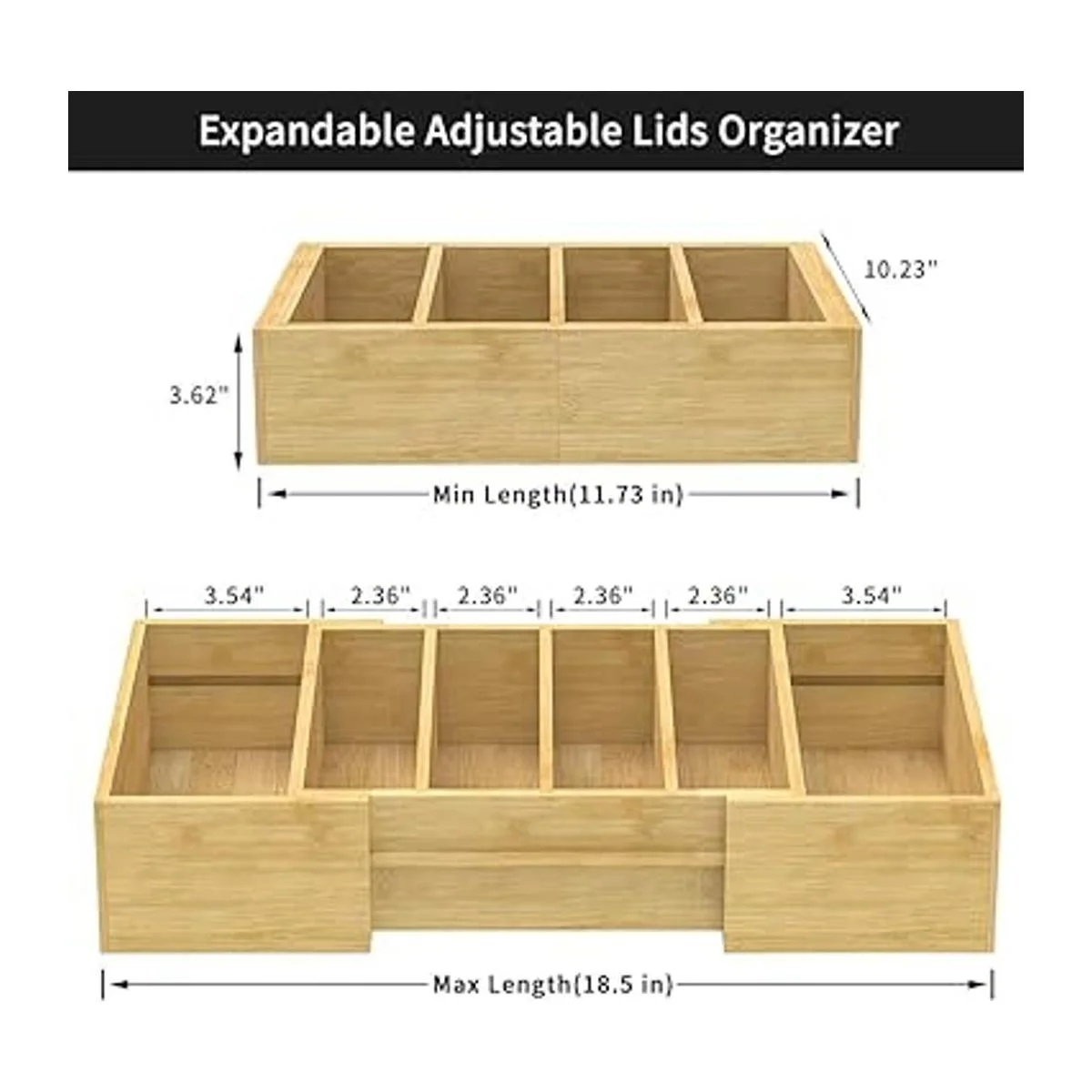 Organizador de tapa de contenedor de alimentos de bambú_2