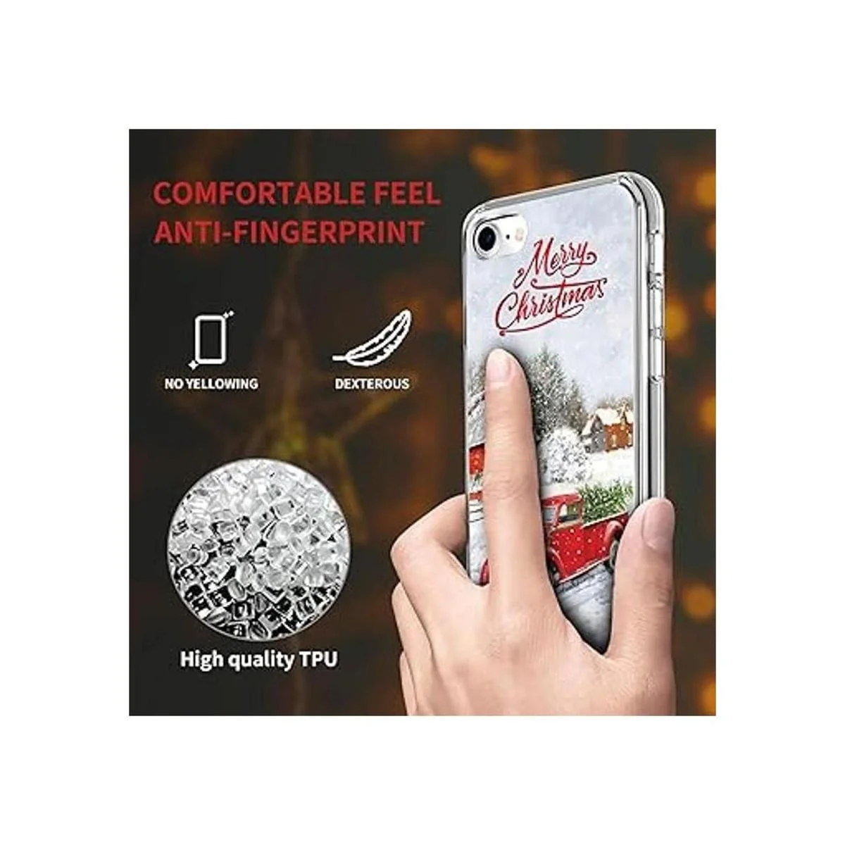 Newseego Funda de Navidad compatible con iPhone SE_3