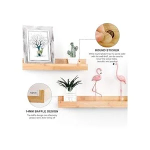 Estantes flotantes de bambú natural de YOYAI montado en la