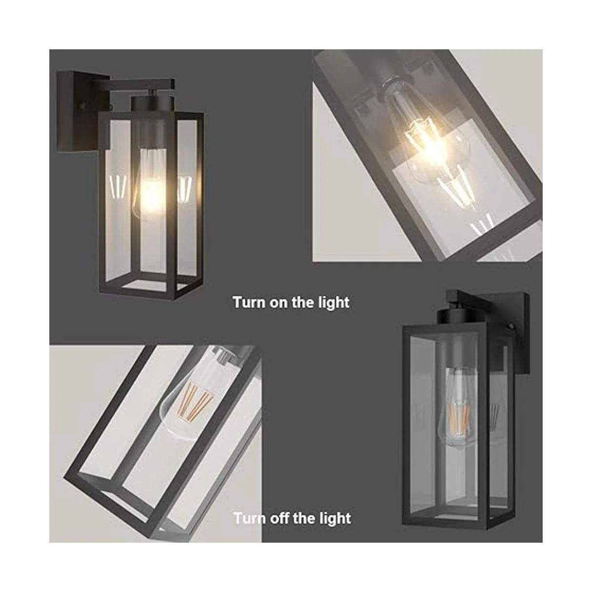 Tipace Paquete de 2 faroles de pared para exteriores_2