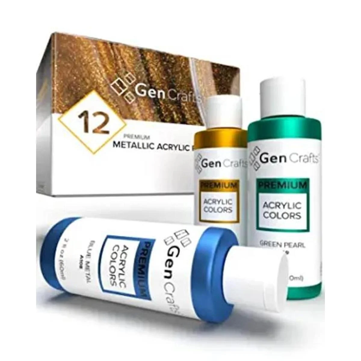 GenCrafts Juego de pintura acrílica metalizada para_1