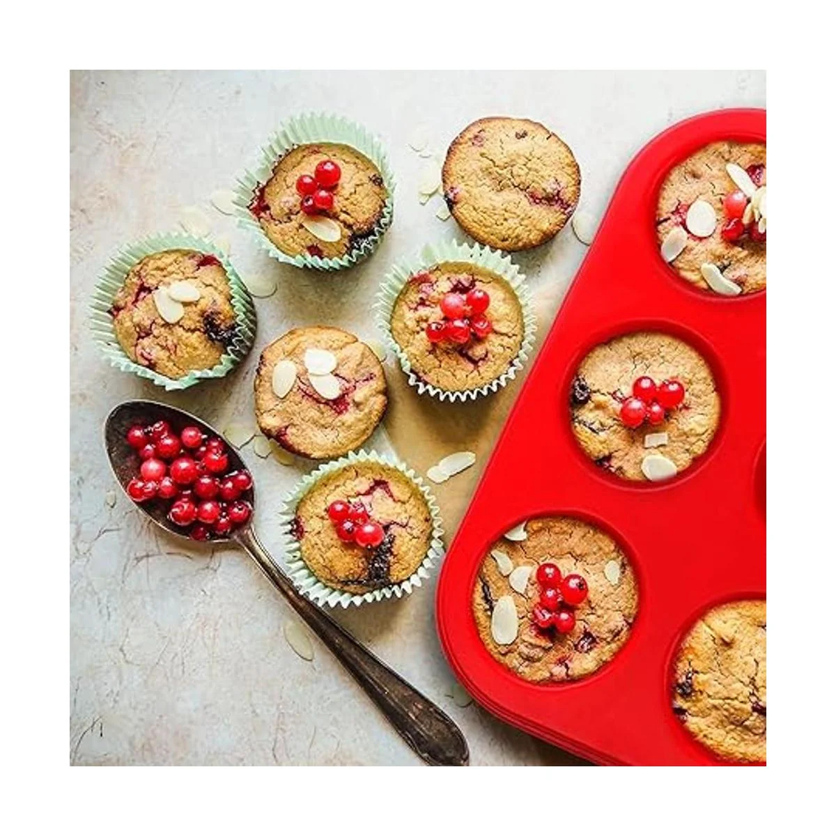 Molde de silicona para magdalenas de 6 tazas bandeja