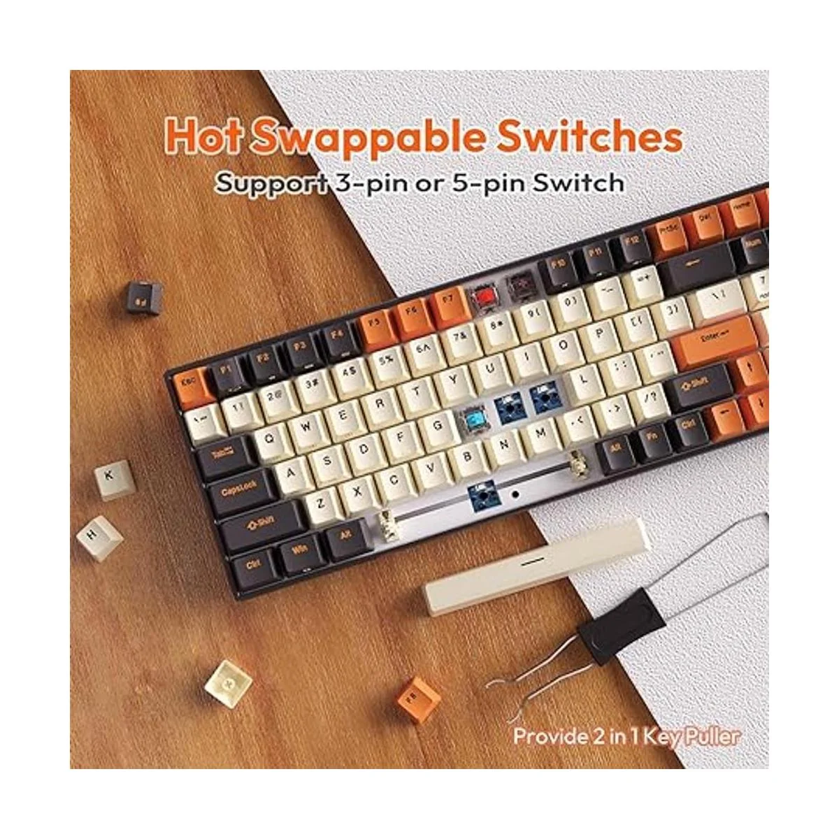 RK ROYAL KLUDGE Teclado mecánico inalámbrico RK100_3