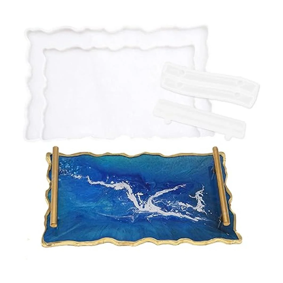 Juego de 2 moldes de silicona grandes con asas juego de