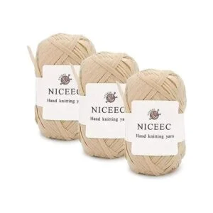 NICEEC Hilo de papel kraft de 3 madejas hilo de rafia_1