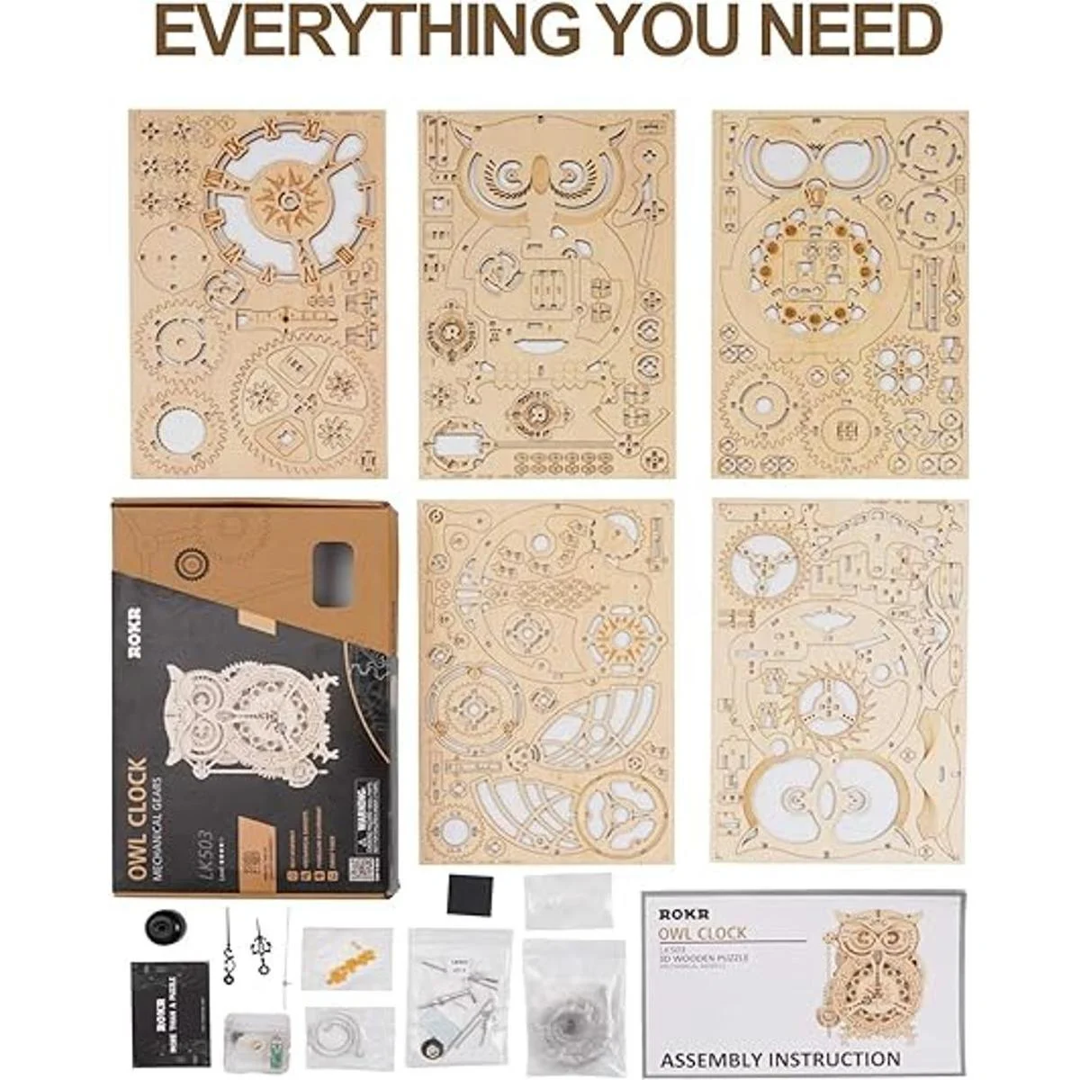 ROKR Rompecabezas de madera 3D para adultos kit de modelo_6