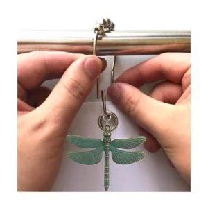 Aimoye Ganchos para cortina de ducha diseño de libélula_5
