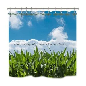 Aimoye Ganchos para cortina de ducha diseño de libélula_2
