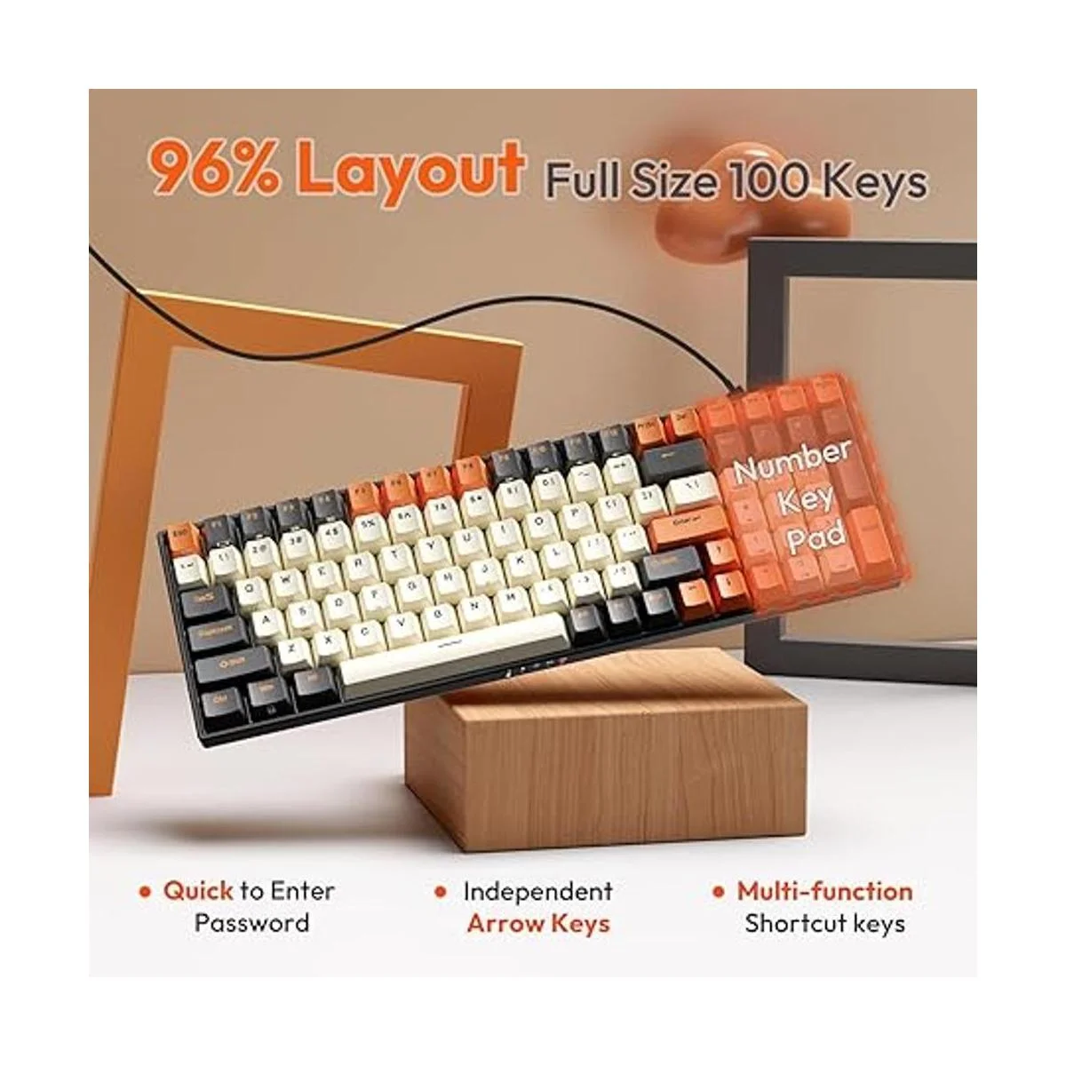 RK ROYAL KLUDGE Teclado mecánico inalámbrico RK100_4