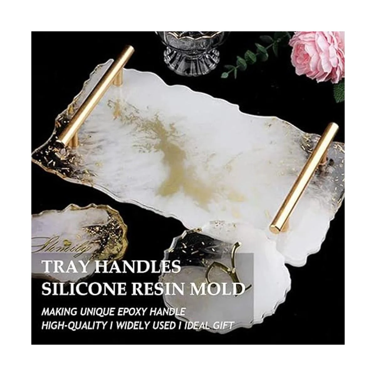 Juego de 2 moldes de silicona grandes con asas juego de