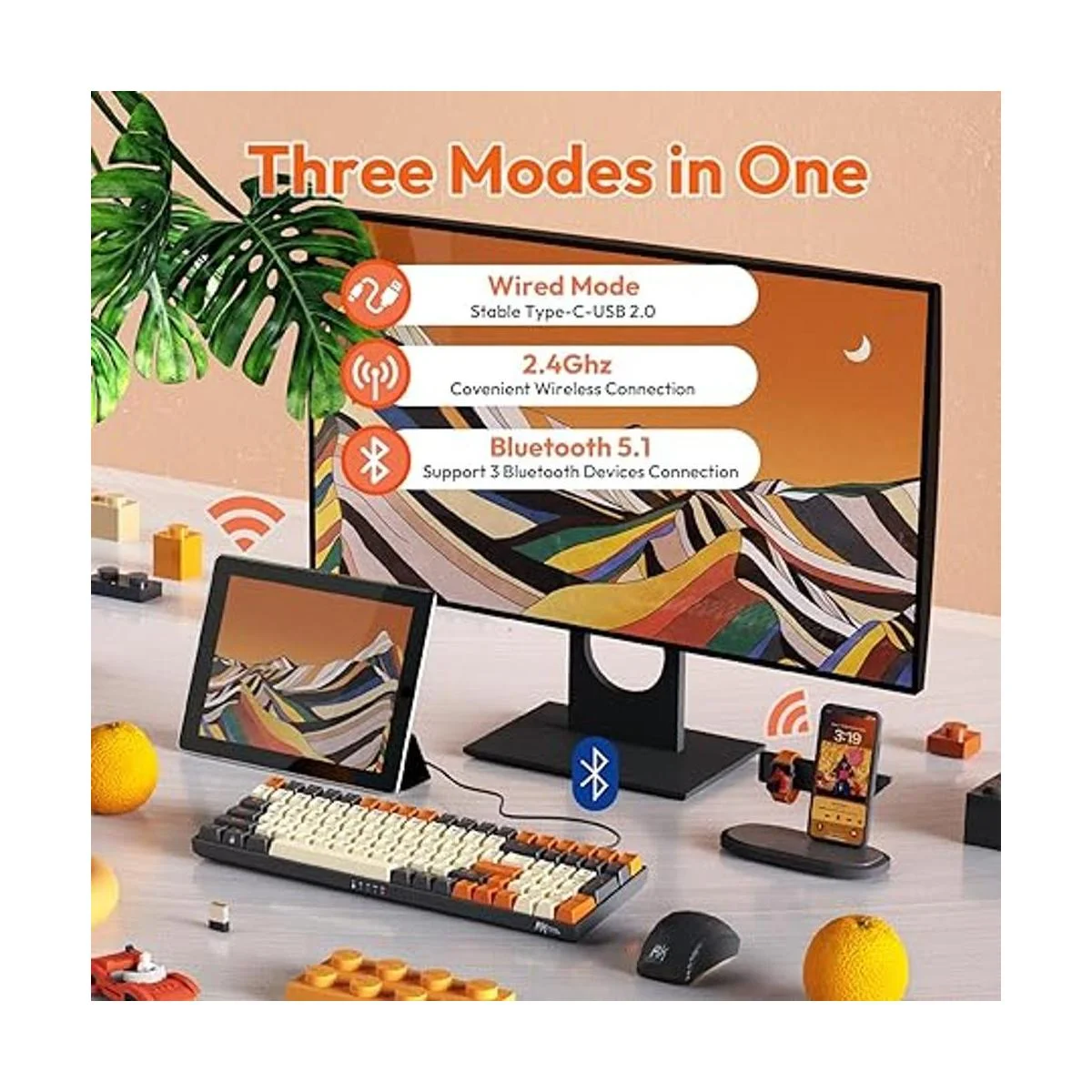 RK ROYAL KLUDGE Teclado mecánico inalámbrico RK100_2