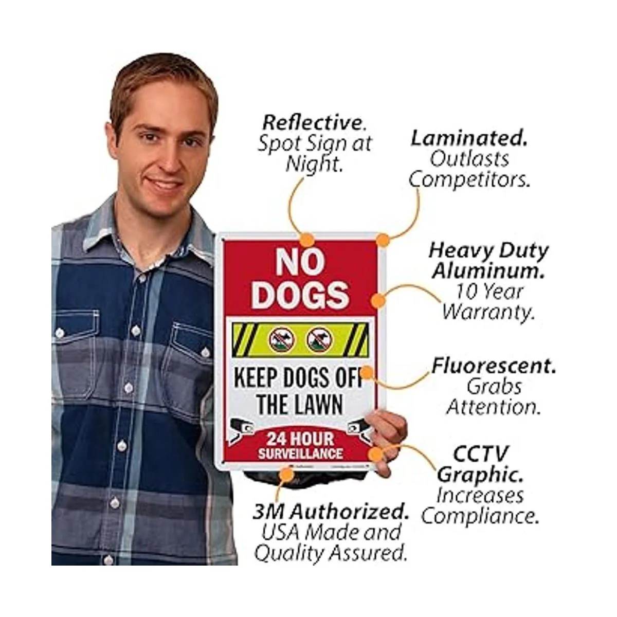 SmartSign Letrero No Dogs Keep Dogs Off The Lawn 24_2