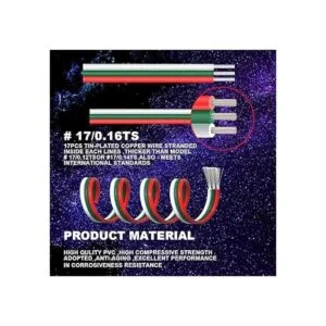 CARLITS 22AWG 65.6ft 3 conductor cable de extensión línea_6