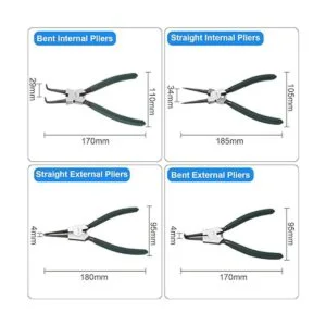 Paquete de 4 alicates de anillo a presión de 7 pulgadas