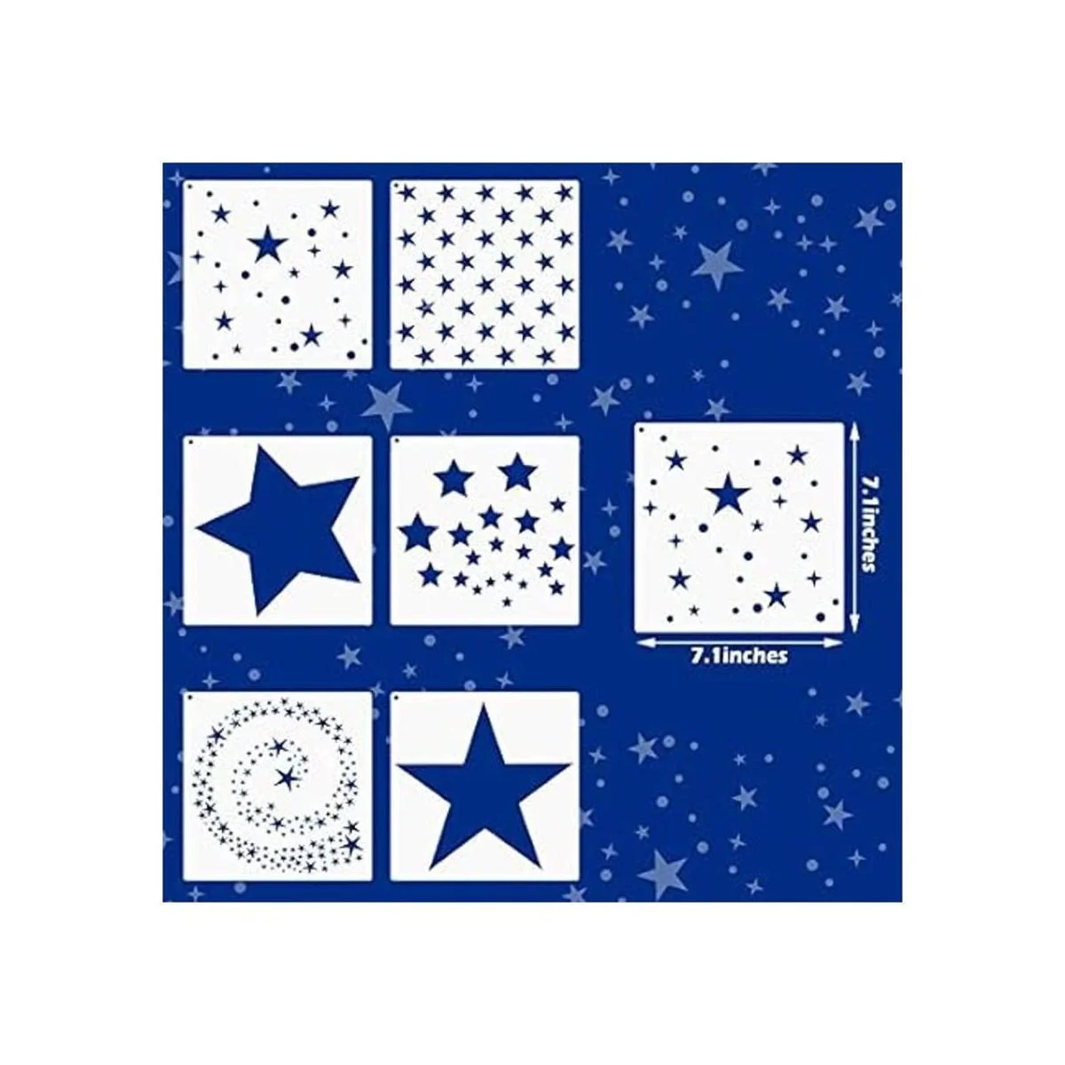 Juego de 6 plantillas de estrella reutilizables con diseño