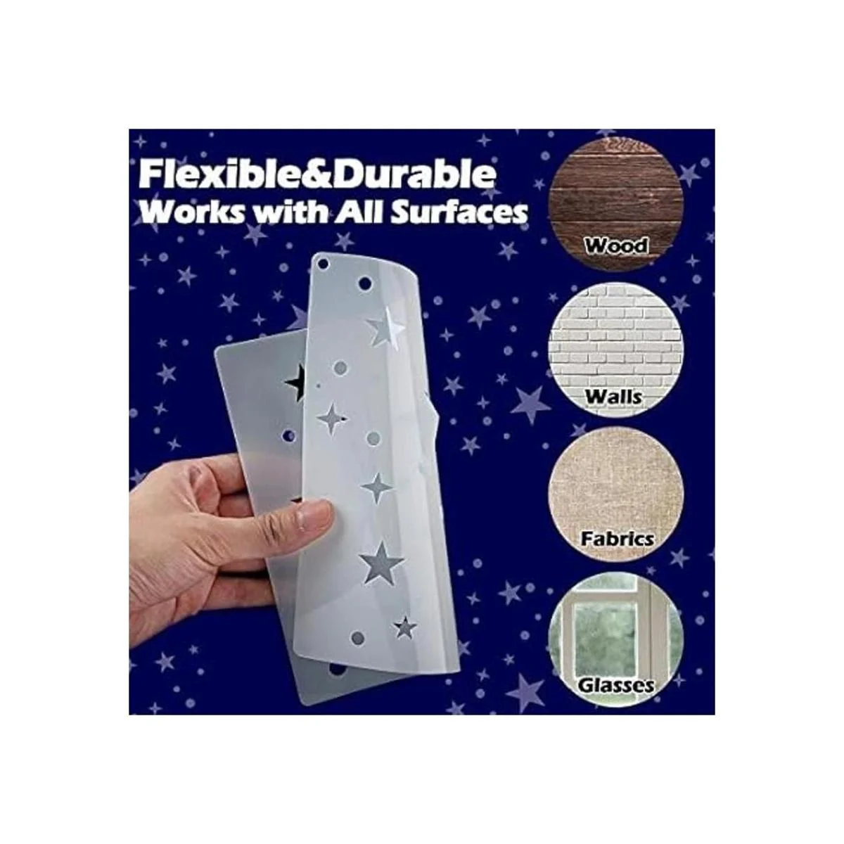 Juego de 6 plantillas de estrella reutilizables con diseño