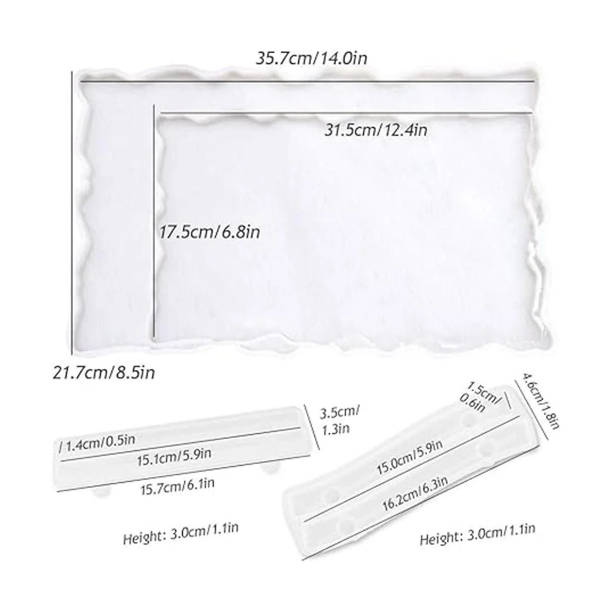 Juego de 2 moldes de silicona grandes con asas juego de