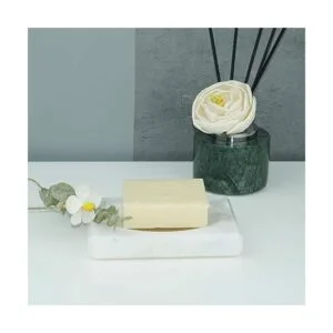 CAAS Jabonera de mármol con bandeja de jabón para baño_2