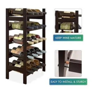 SMIBUY Estante para vino de bambú soporte para 20_6