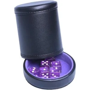 Taza de dados de piel sintética con forro de terciopelo_6