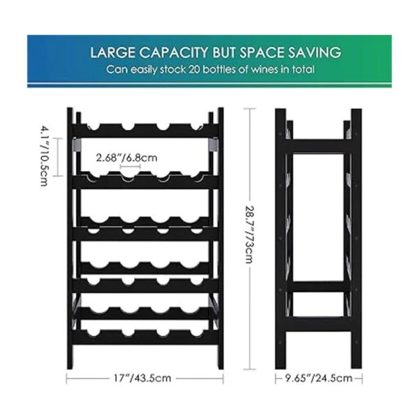 SMIBUY Estante para vino de bambú soporte para 20_4