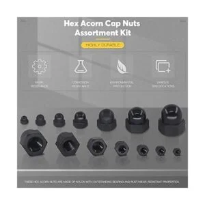 Mardatt Juego de 100 tuercas hexagonales de 7 tamaños kit_3