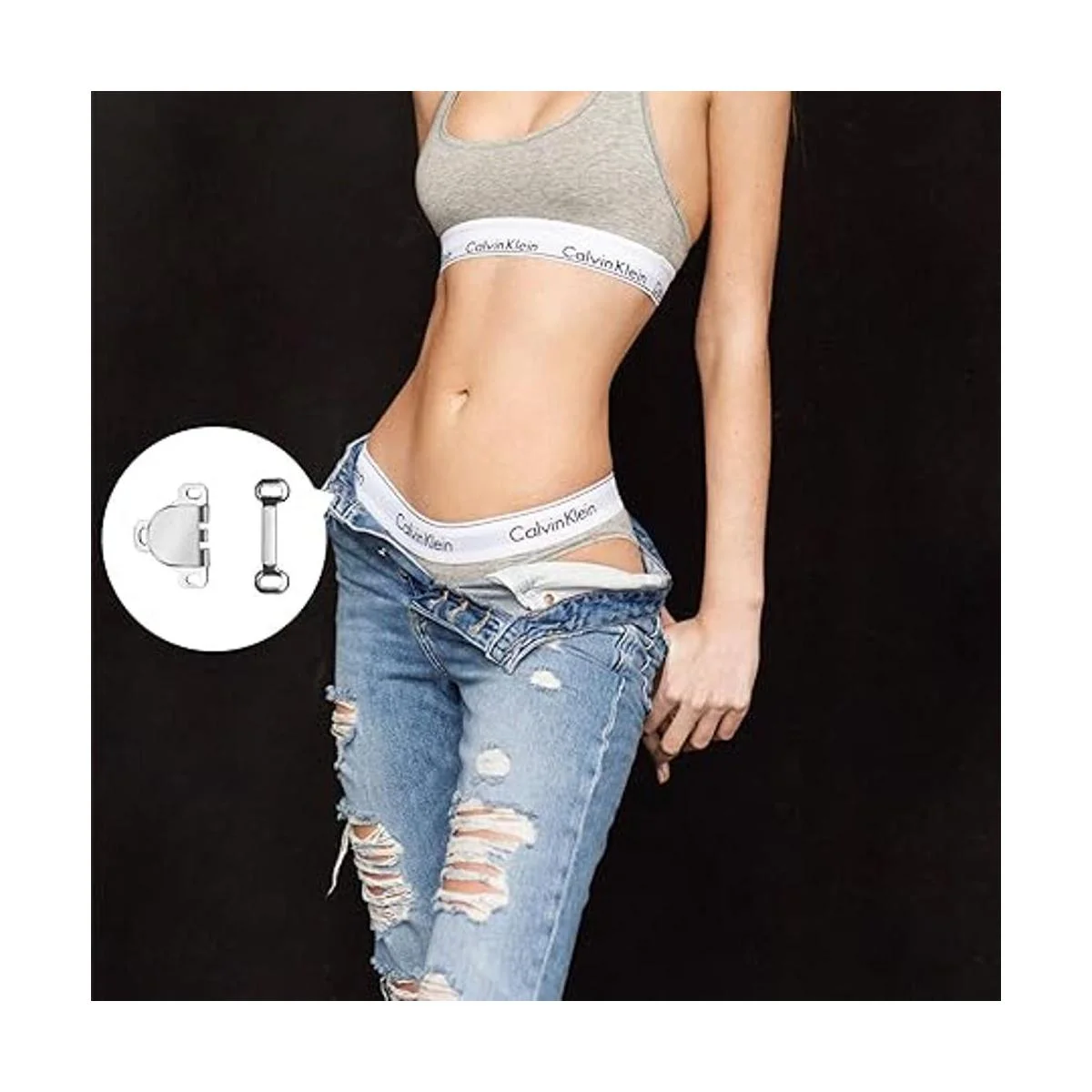 LUTER Juego de 100 ganchos para falda broches para coser_5