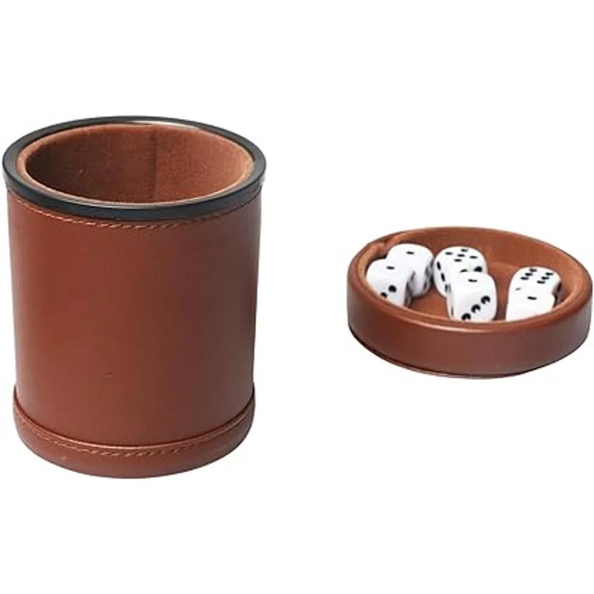 RERIVER Juego de tazas de cuero con tapa forro de fieltro_6