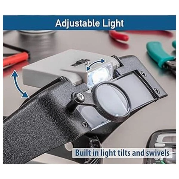 SE Illuminated Dual Lens FlipIn Head Magnifier MH1067L