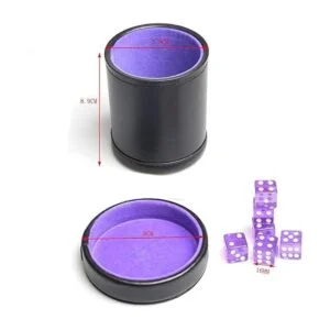 Taza de dados de piel sintética con forro de terciopelo_4