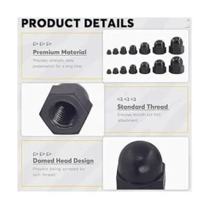 Mardatt Juego de 100 tuercas hexagonales de 7 tamaños kit_4