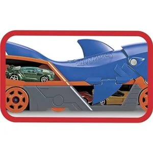 Hot Wheels Shark Chomp Transporter Playset con un auto a_3