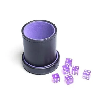 Taza de dados de piel sintética con forro de terciopelo_3