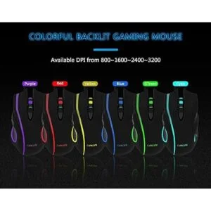 Teclado para juegos y auriculares con micrófono Combo USB