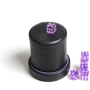 Taza de dados de piel sintética con forro de terciopelo_2